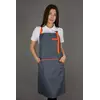 Фартук поварской / официантский с нагрудником Lux-Form Серый с оранжевым 103189