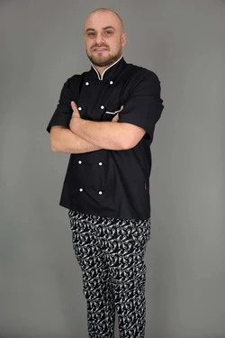 Китель поварской с коротким рукавом Lux-Form КЛАССИКА Черный 103235 Китель поварской с коротким рукавом Lux-Form КЛАССИКА Черный 103235