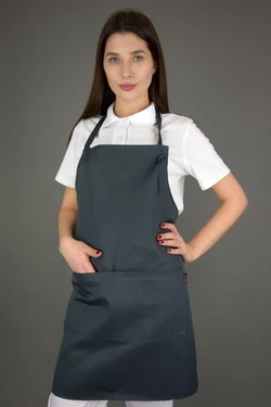 Фартук с нагрудником до колен водоотталкивающий Lux-Form Эко серый Фартук с нагрудником до колен водоотталкивающий Lux-Form Эко серый