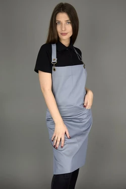 Фартук с нагрудником Lux-Form серый с люверсами 102396 Фартук с нагрудником Lux-Form серый с люверсами 102396