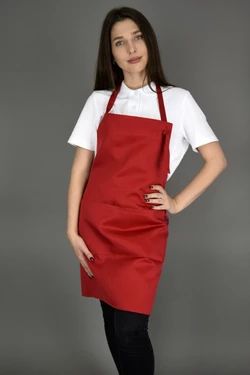 Фартук с нагрудником до колен водоотталкивающий Lux-Form Эко красный Фартук с нагрудником до колен водоотталкивающий Lux-Form Эко красный