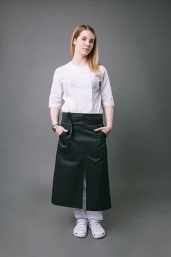 Фартук поварской / официантский от пояса до середины голени, водоотталкивающий Lux-Form черный 103260 Фартук поварской / официантский от пояса до середины голени, водоотталкивающий Lux-Form черный 103260