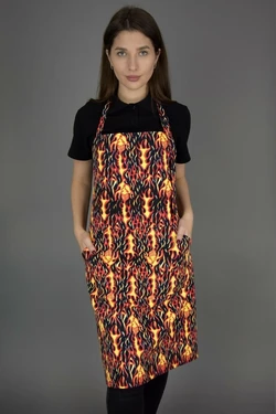 Фартук поварской / официантский с нагрудником Lux-Form Огонь черный 102458 Фартук поварской / официантский с нагрудником Lux-Form Огонь черный 102458