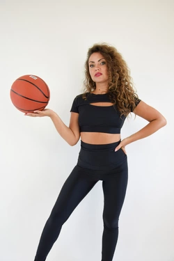 Женская фитнес одежда из бифлекса Lux-Form футболка с декольте