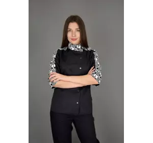 Китель женский поварской Lux-Form Поваренок чёрный 102380 Китель женский поварской Lux-Form Поваренок чёрный 102380