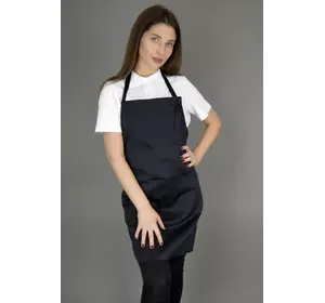 Фартук с нагрудником до колен водоотталкивающий Lux-Form Эко черный Фартук с нагрудником до колен водоотталкивающий Lux-Form Эко черный