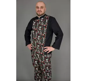 Китель поварской Lux-Form Иероглифы черный 102488 Китель поварской Lux-Form Иероглифы черный 102488