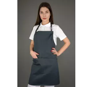 Фартук с нагрудником до колен водоотталкивающий Lux-Form Эко серый Фартук с нагрудником до колен водоотталкивающий Lux-Form Эко серый