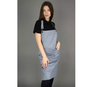 Фартук с нагрудником Lux-Form серый с люверсами 102396 Фартук с нагрудником Lux-Form серый с люверсами 102396