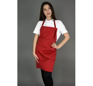 Фартук с нагрудником до колен водоотталкивающий Lux-Form Эко красный Фартук с нагрудником до колен водоотталкивающий Lux-Form Эко красный