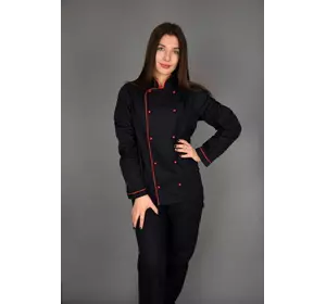 Китель поварской Lux-Form МАФИЯ Черный 102685 Китель поварской Lux-Form МАФИЯ Черный 102685