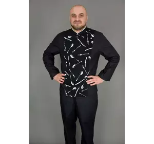 Китель поварской Lux-Form Вилка черный 10974 Китель поварской Lux-Form Вилка черный 10974